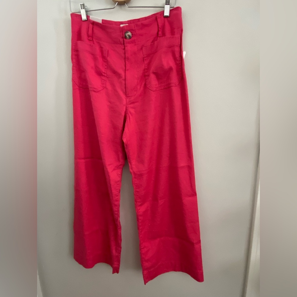Anthropologie The Colette Linen Blend Crop Wide-Leg Pants by Maeve 32 new - Picture 5 of 7